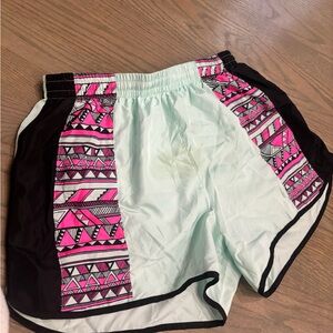Vintage Victoria's Secret PINK mint green running shorts tribal/Aztec print s